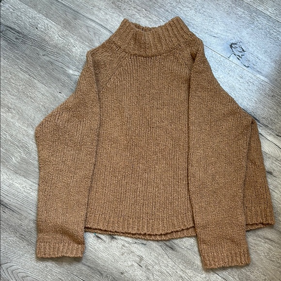 Eileen Fisher Organic Cotton Cozy Brown Boucle Cropped Sweater Honey - Picture 2 of 8